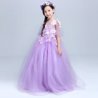 丽兰朵女童礼服裙花童礼服长裙童装晚礼服儿童演出服长款婚纱秋冬
