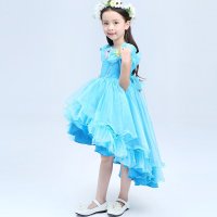 儿童礼服万圣灰姑娘公主裙女童花童礼服白雪公主裙晚礼服拖尾裙
