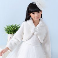 丽兰朵儿童礼服婚纱披肩 礼服白色披肩 冬季 冬款花童加厚毛披肩
