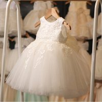 儿童婚纱礼服公主裙女童装演出服花童白色蓬蓬连衣裙春