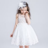 女童礼服裙短袖儿童公主裙 春季两件套花童生日小晚礼服纱裙