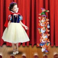 儿童白雪公主裙礼服夏女童衣服灰姑娘演出服花童婚纱演出服