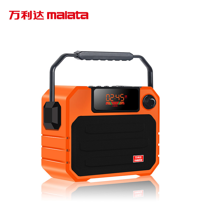 Malata/万利达X06便携式蓝牙户外音响 广场舞手提音箱 移动音响3.5英寸喇叭U盘TF卡可录音FM收音（橙）
