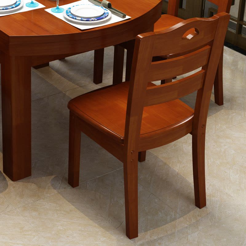 云图家具 餐桌 实木伸缩餐桌 折叠餐桌 简约现代餐桌椅组合圆形饭桌餐厅家具图片