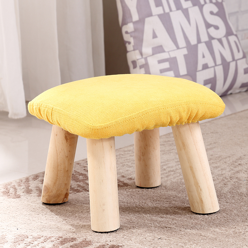 云图家具客厅创意软凳子实木布艺沙发凳家用小矮凳子现代简约木板凳