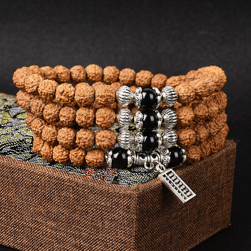 居典ju dian 尼泊尔小金刚菩提子108颗手串 男士项链5瓣原籽文玩佛珠