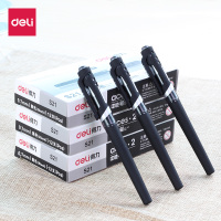 得力deliS21磨砂中性笔0.7mm加粗办公书写笔签名水笔碳素笔办公学生用品批发12支整盒