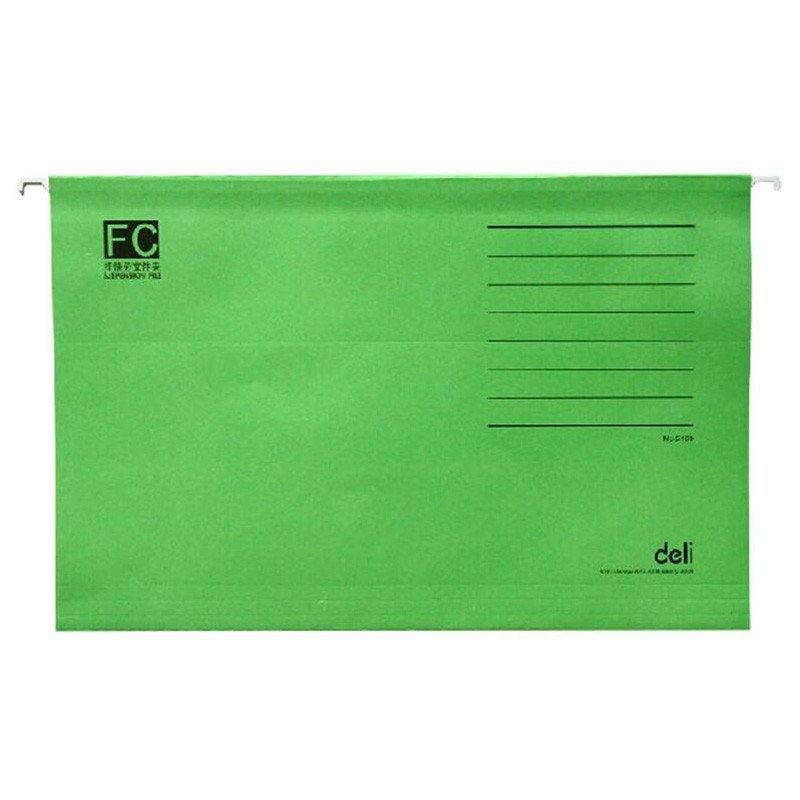 得力(deli)文具办公用品5469挂劳夹FC彩色吊挂快劳夹3寸档案财务分类文件夹