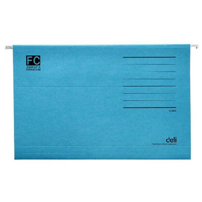 得力(deli)文具办公用品5469挂劳夹FC彩色吊挂快劳夹3寸档案财务分类文件夹