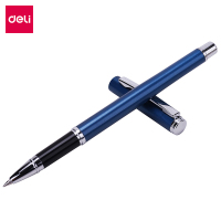 得力deliS82中性笔商务办公签字笔金属笔杆S80碳素笔水笔签字笔办公学生文具批发书写笔0.5 mm粗细