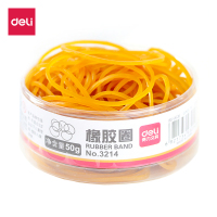 得力deli3214橡胶圈桶装橡皮筋乳胶圈皮筋筒学生办公牛皮筋 50g/盒