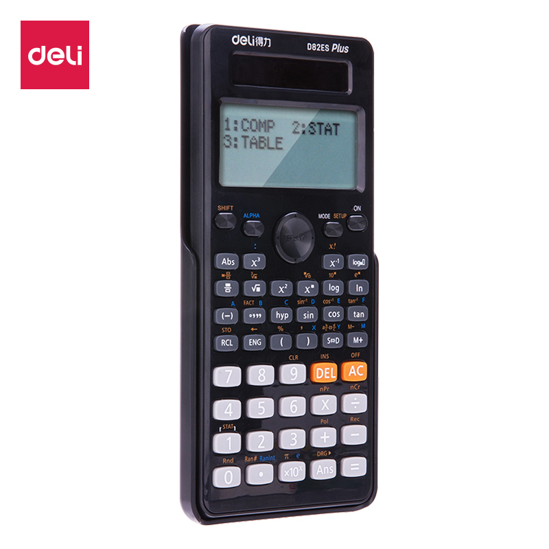 得力deliD82ES计算器函数计算器学生数学可爱多功能科学太阳能计算机学生通用