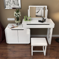 卧室梳妆台简约现代化妆台 多功能带化妆镜梳妆桌书桌柜组合
