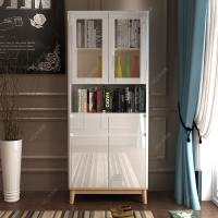 书柜书架简约现代自由组合柜子烤漆门书橱储物柜带门大书柜