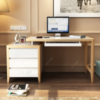 现代北欧电脑桌 实木书桌组合 办公烤漆书房写字台