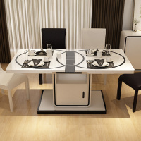 现代简约电磁炉钢化玻璃餐桌 伸缩餐桌饭桌餐桌椅组合