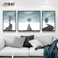 北欧客厅装饰画现代简约沙发背景墙简欧挂画过道餐厅有框壁画