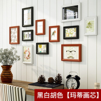 柠檬树 客厅卧室实木照片墙创意组合挂墙相框地中海相片墙置物架