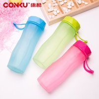 康酷时尚莹彩随手杯 韩版学生户外带盖茶杯提绳潮流便携防漏水杯