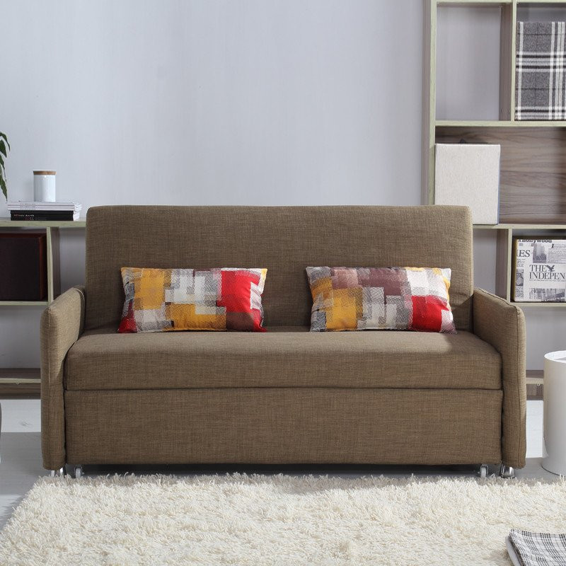 简约现代小户型多功能可折叠沙发床布艺单人双人客厅懒人沙发床1.2米1.5米1.8米可定制500城市包邮包送货入户安装