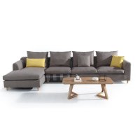 日式布艺沙发组合 客厅转角双人三人四人羽绒布沙发可定制