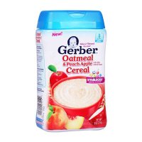 美国嘉宝Gerber黄桃苹果燕麦米粉2段（6-8个月）婴幼儿营养果蔬米粉米糊 227G