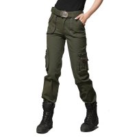 军迷服饰户外登山徒步裤磨耐刮军绿迷彩多袋迷彩裤女