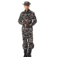剪刀花迷彩训练服套装军训长袖迷彩民工迷彩服加长特号服装