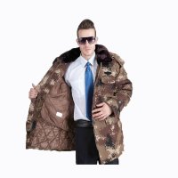 07式户外军迷服饰荒漠迷彩军大衣棉大衣户外劳保大衣保暖中长款外套