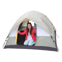 儿童沙滩帐篷游戏池 海洋球池自动液压帐篷 双层野营帐篷 速开帐篷 灰色 3-4人