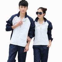 春秋款运动休闲服 情侣装大码户外运动套装 中学生校服班服健身服