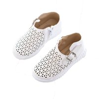 2016春夏韩版儿童单鞋 男童时尚镂空皮鞋 女童百搭平底休闲鞋魔术贴柔软舒适