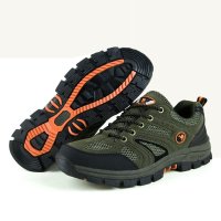 夏季圆头男女登山鞋大码透气耐磨情侣徒步运动越野鞋网布低帮跑步休闲男鞋