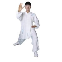 户外运动花瑶丝弹力女式太极服套装兰花刺绣图案