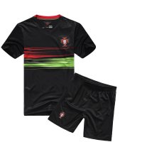 夏季透气短袖短款葡萄牙儿童球衣 15-16主场小孩足球服套装 7号C罗 佩佩 席尔瓦队服球迷版