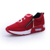 休闲时尚平跟布鞋侧拉链学生青少年女鞋韩式低帮帆布鞋