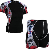 2016夏季紧身衣男篮球服运动足球服套装T恤健身压缩 短袖速干衣