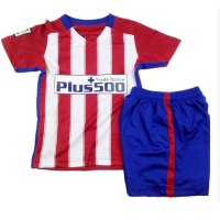 马竞童装球衣 15-16儿童短袖短裤足球服套装小孩训练服夏装T恤套装球迷版 红色