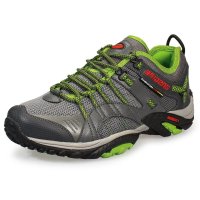 时尚男士运动休闲鞋 舒适透气耐磨 中帮系带登山鞋越野跑鞋