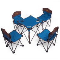 户外运动垂钓折叠户外便携式折叠椅 帆布桌椅5件套 钓鱼桌椅子