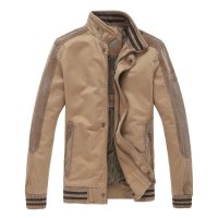 2016户外男士大码运动休闲夹克纯色立领外套 宽松肥大不连帽外套