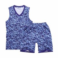 户外运动套装儿童V领无袖迷彩篮球服套装 训练球服 篮球队服 比赛服