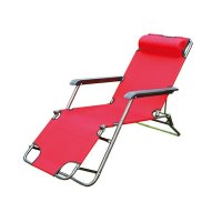户外凳子椅子用品两用椅午休椅户外休闲躺椅折叠椅子 红色 153*60*79cm