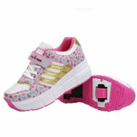 户外体育运动轮滑滑板鞋有轮子的运动鞋男童暴走鞋女儿童自动款双轮滑轮运动鞋爆走童鞋秋冬款