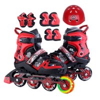 户外体育用品运动轮滑鞋有轮子的鞋多功能轮滑溜冰鞋全套闪光休闲平花两用旱冰鞋