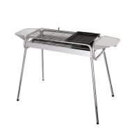 户外运动野外不锈钢烧烤架户外大号加厚折叠便携家用 烧烤炉 户外木炭