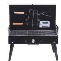 户外运动便携式 手提箱式炉烧烤 带烧烤器具铲叉烧烤架小型烧烤机折叠烤炉