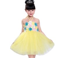 2016夏季女童拉丁舞蹈花童公主裙蓬蓬裙新款六一儿童节幼儿园演出服