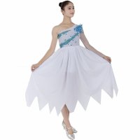 20016夏季成人女款大合唱演出服 伴舞长裙女款现代舞蹈服