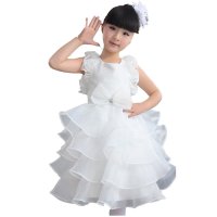 2016夏季欧美风蝴蝶结网纱儿童夏白色舞蹈裙韩版公主连衣裙蓬蓬裙舞台演出服婚礼花童裙